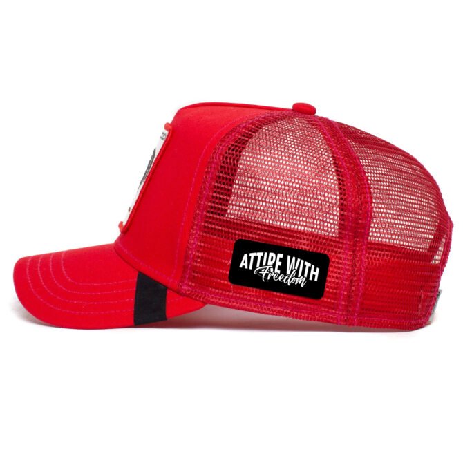 Geôlier Red Trucker Hat – Bold Expression, Urban Edge - Image 2